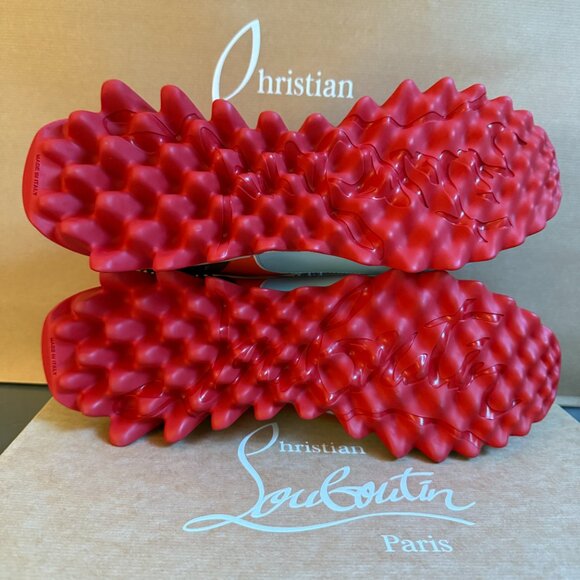 Christian Louboutin 1240429 Men's Sharkyloub SP Spikes Leather Sneakers, 43 45 - Picture 8 of 16